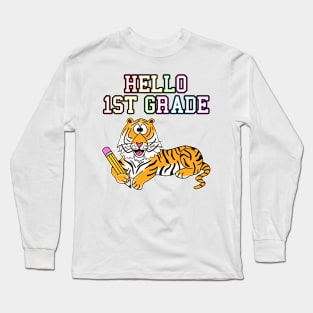 Hello 1st Grade Tiger Back To School Long Sleeve T-Shirt